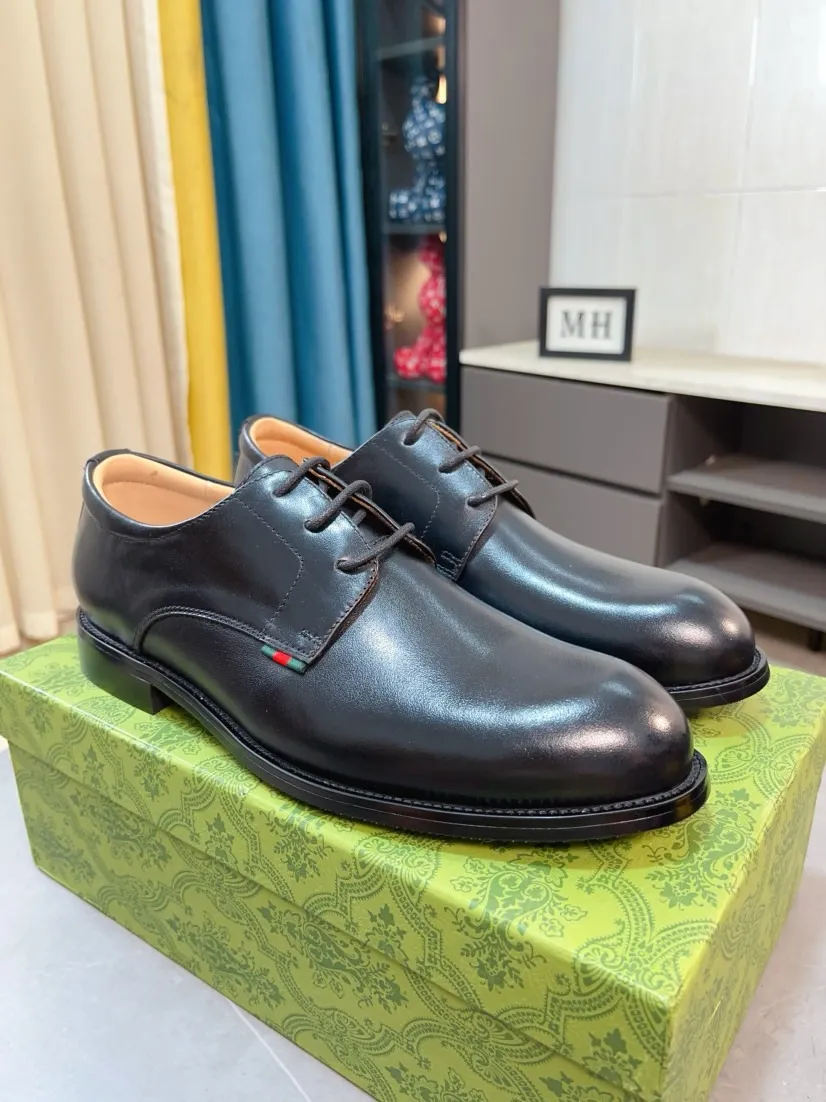 Men's Men's Shoes 💰520🌹🌹【GUCCI】The most popular classic Gucci leather shoes. Synchronized with the official website, the upper is made of Italian first-layer cowhide ➕cowhide lining, with unique brand and unique craftsmanship. Highlighting the hot style of the new year. Stop hesitating, stop wandering, get it now. Number: 38--44